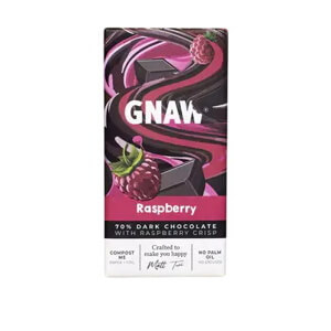 Gnaw Raspberry Dark 70% Chocolate Bar 80g